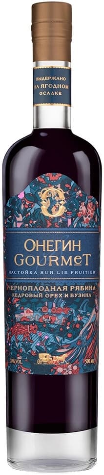 Ликер Онегин, "Гурмэ" Черноплодная Рябина, Кедровый Орех и Бузина, настойка сладкая