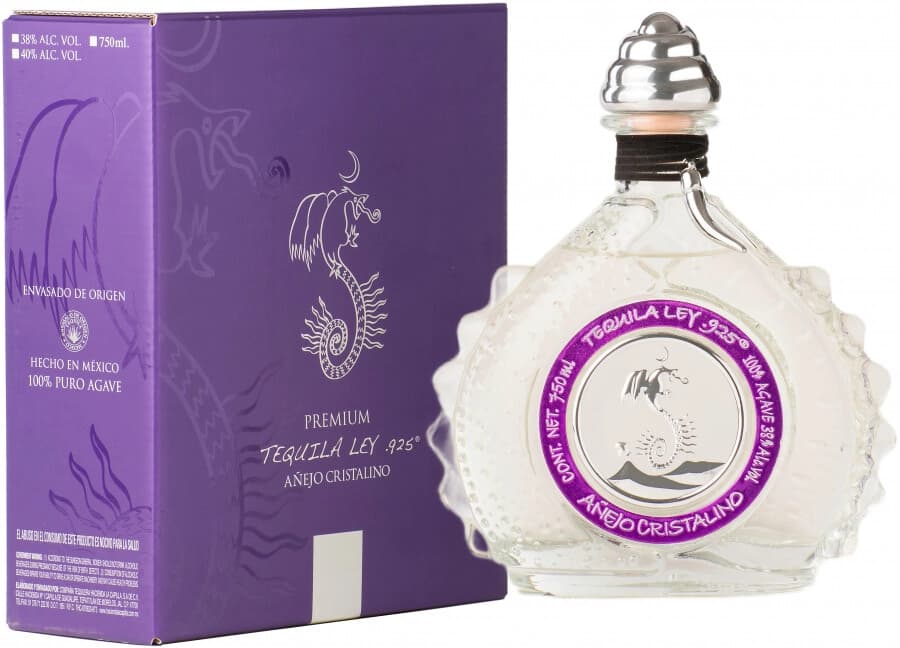 Текила "Ley 925" Anejo Cristalino, gift box "Diamond"