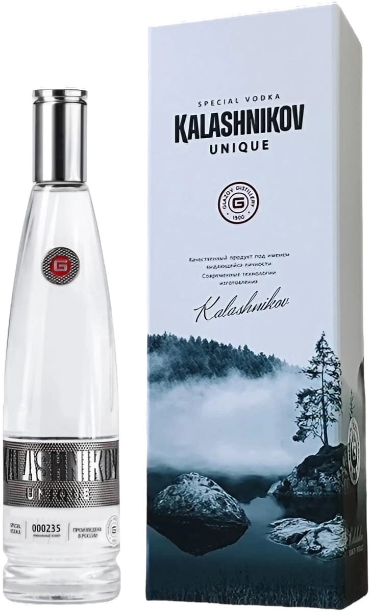 Водка "Калашников" Уник (гильза), в подарочной коробке