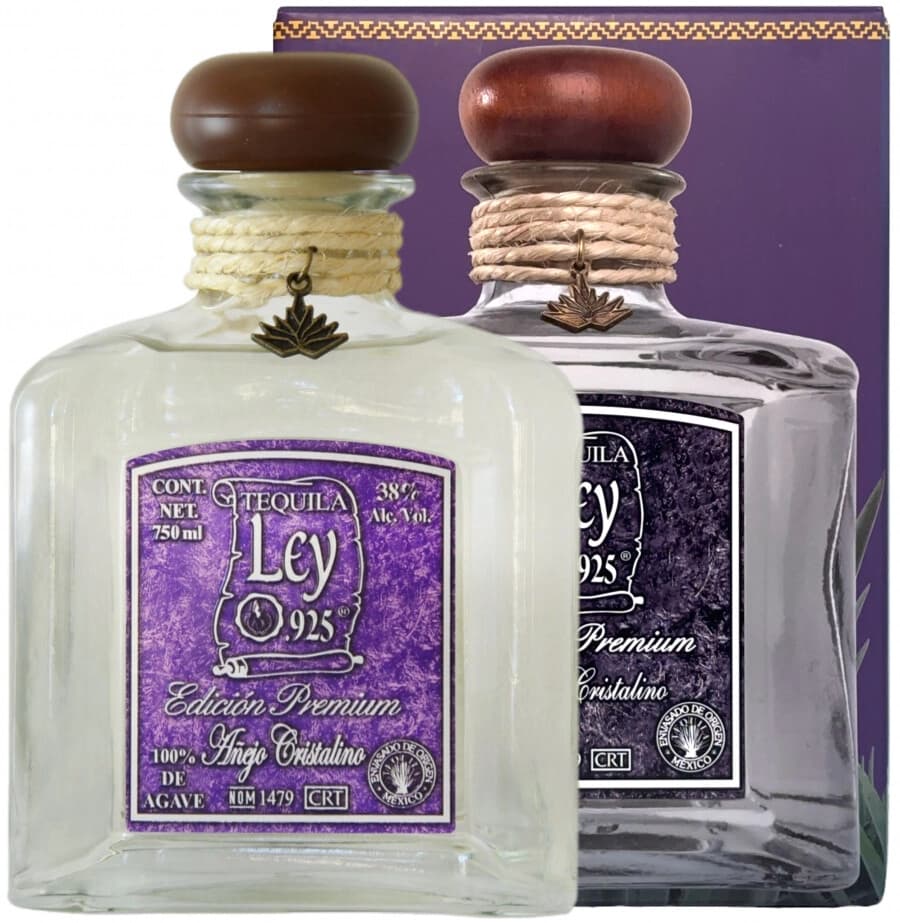 Текила "Ley 925" Anejo Cristalino Premium, gift box
