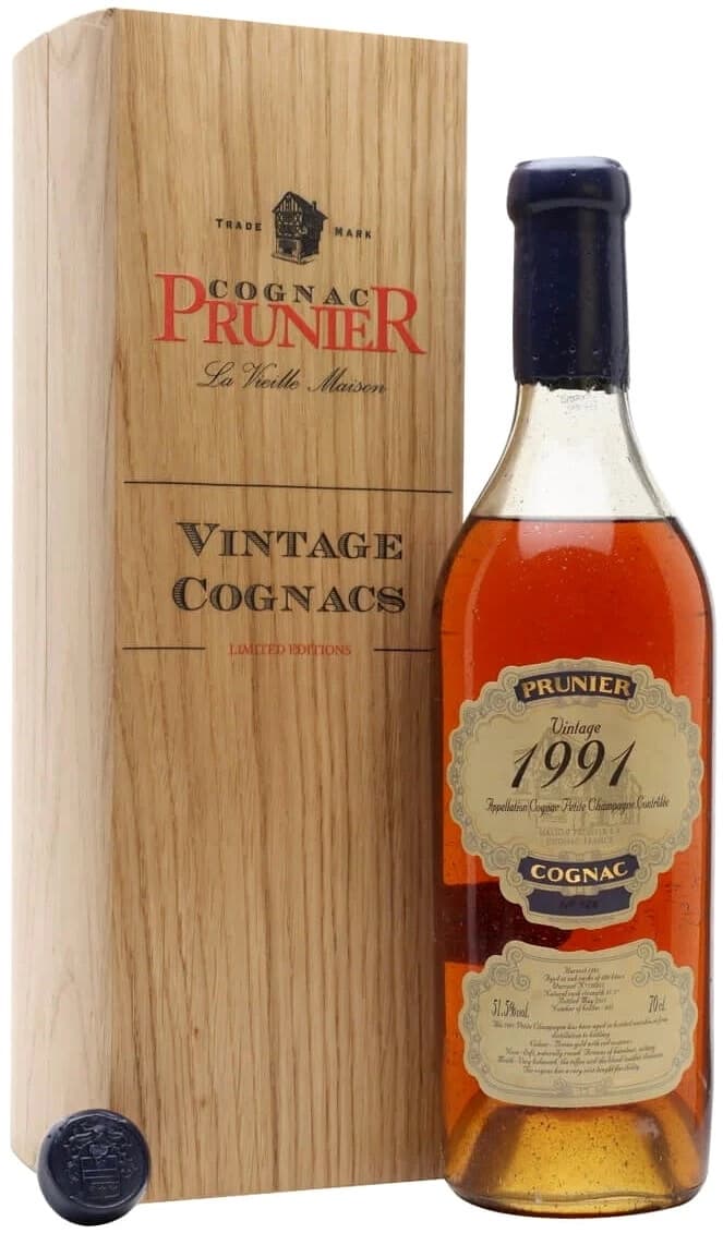 Коньяк "Prunier" Petite Champagne AOC, 1991, gift box