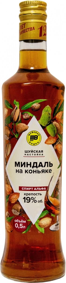 Ликер "Шуйская" Миндаль на Коньяке, настойка полусладкая