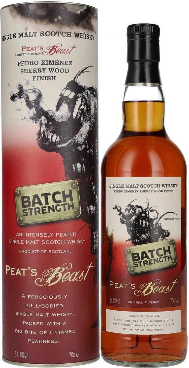 Виски Peat's Beast, Single Malt Pedro Ximenez Sherry Wood Finish Batch Strength, in tube