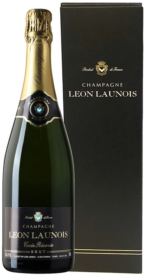 Шампанское Leon Launois, "Cuvee Reservee" Brut, Champagne AOC, 2022, gift box